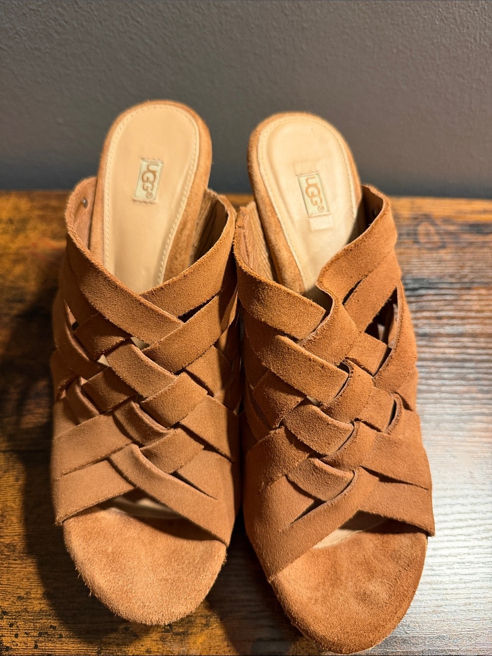 UGG Suede Wedge Slide Sandal Women’s Size 9